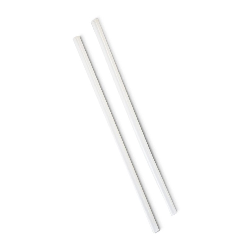 Słomki plastikowe białe 8x210mm 100 szt.