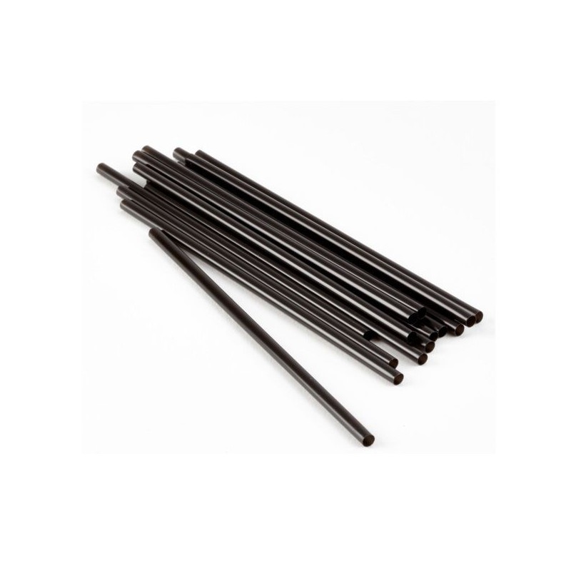 Słomki plastikowe czarne 8x210mm 100szt.