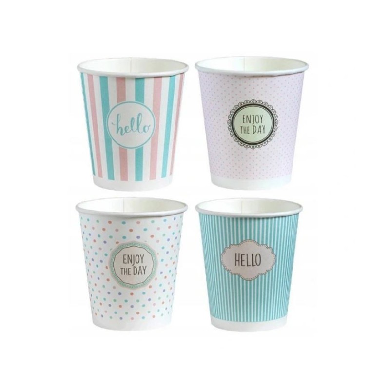 Kubek z wieczkami do kawy 250 ml pastel