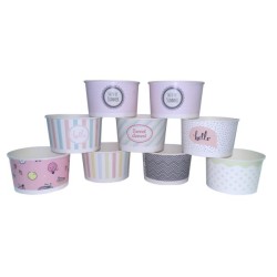 Miska papierowa PASTEL różne, 350 ml, 30 szt./opak